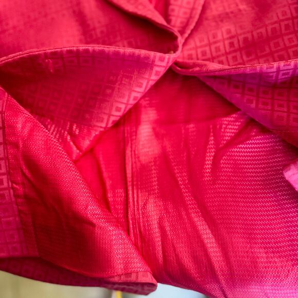 Italian Hot Pink Jacquard Skirt Suit Power Blazer & Pencil Skirt Barbiecore - Picture 13 of 13